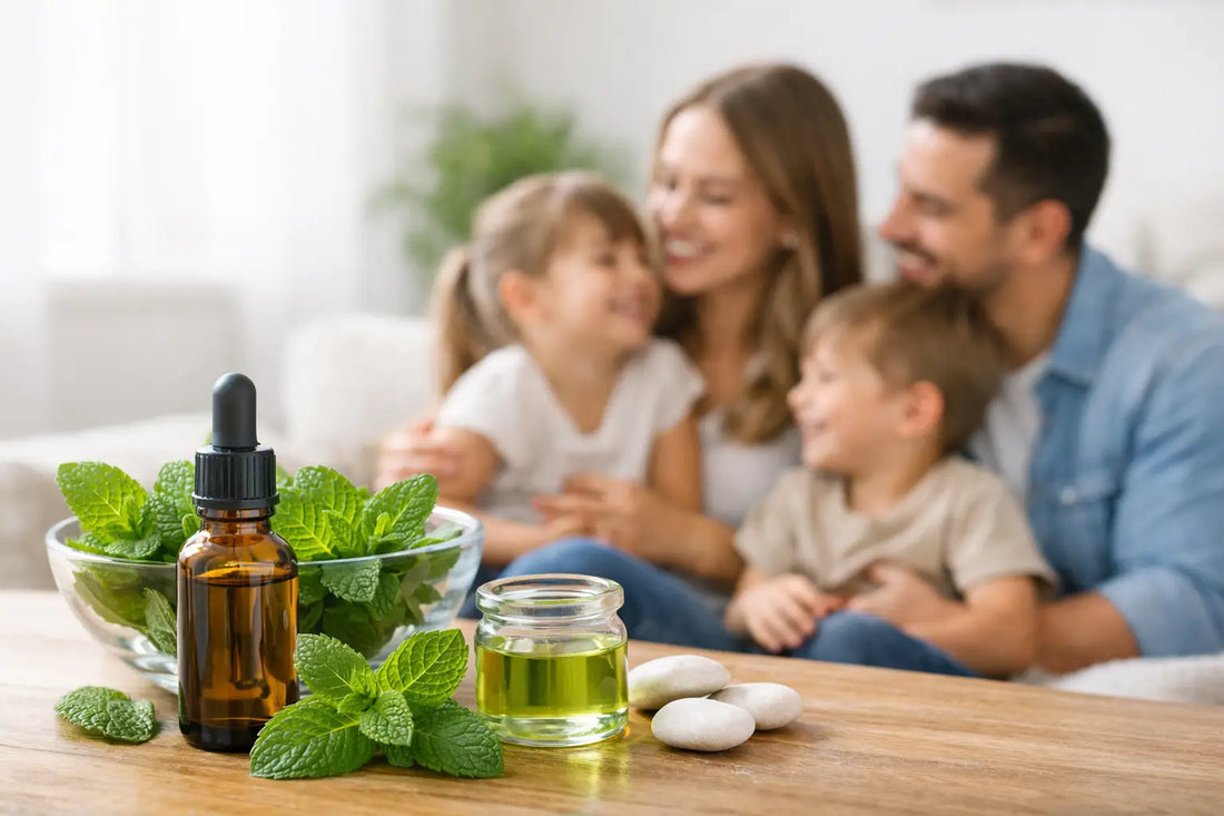 Beneficios del aceite de menta verde en familia